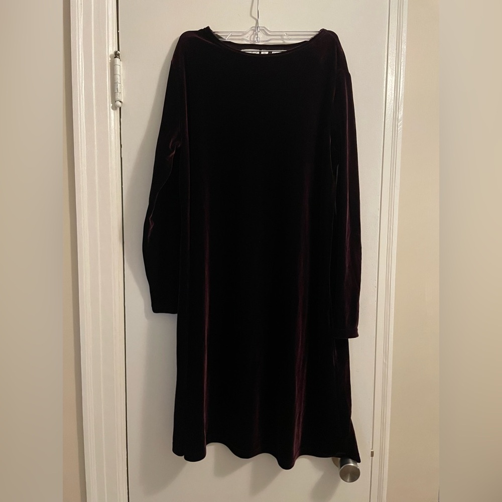 Vintage 90’s Jacqueline Ferrar Deep Burgundy Velvet Swing Dress Size 10